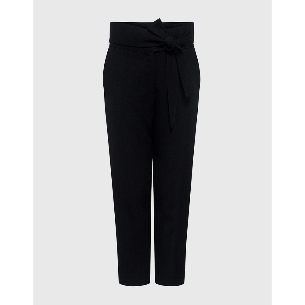 IRO Sheava Black Paperbag Waist Tapered Trousers Pants 17S Size 36 Womens $460